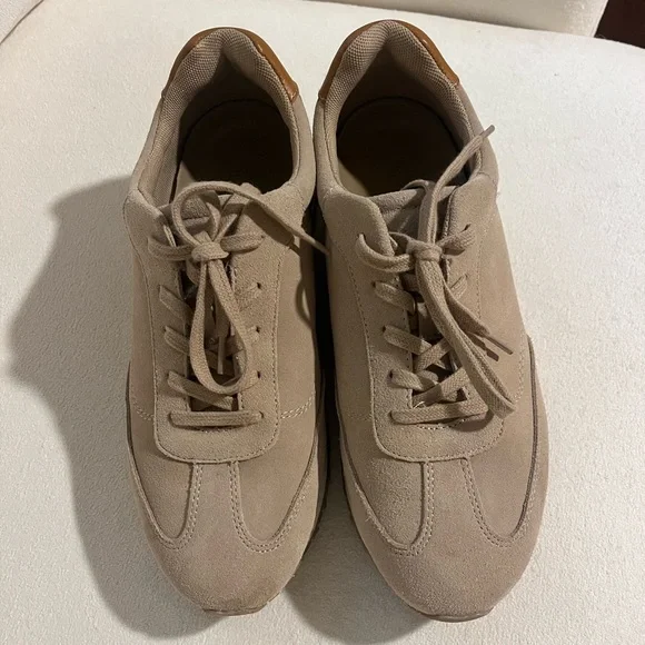 J. McLaughlin Agathe Suede Sneakers in Neutral- size 8 - Picture 6 of 7